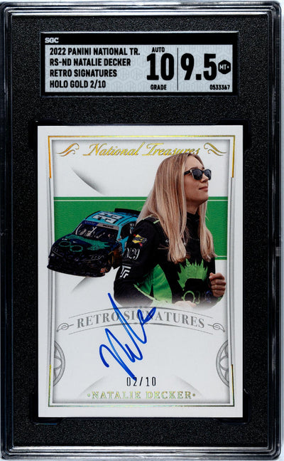 2022 Panini National Treasures Natalie Decker Retro Signatures Auto #RS-ND /10 SGC 9.5