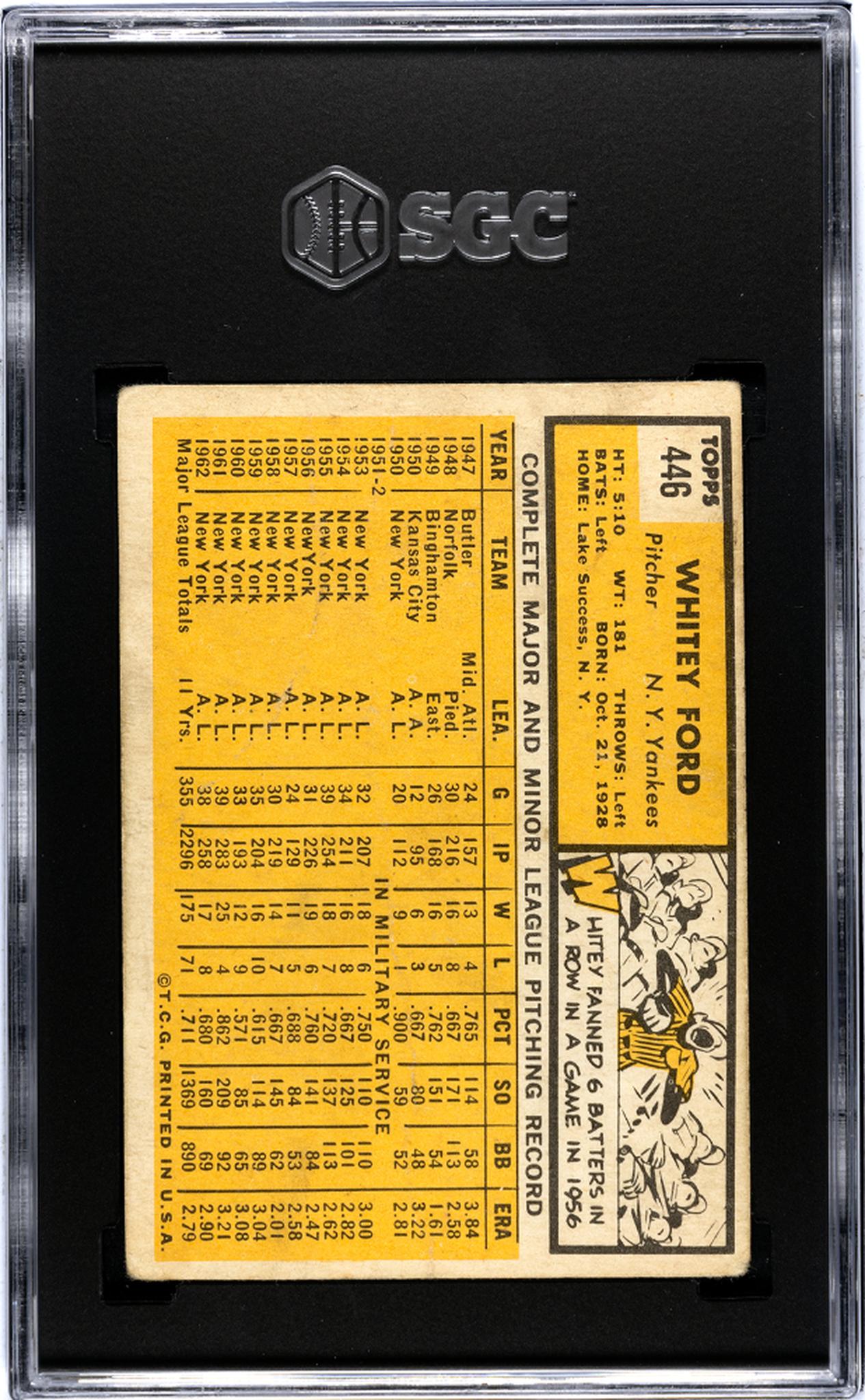 1963 Topps #446 Whitey Ford SGC 1.5