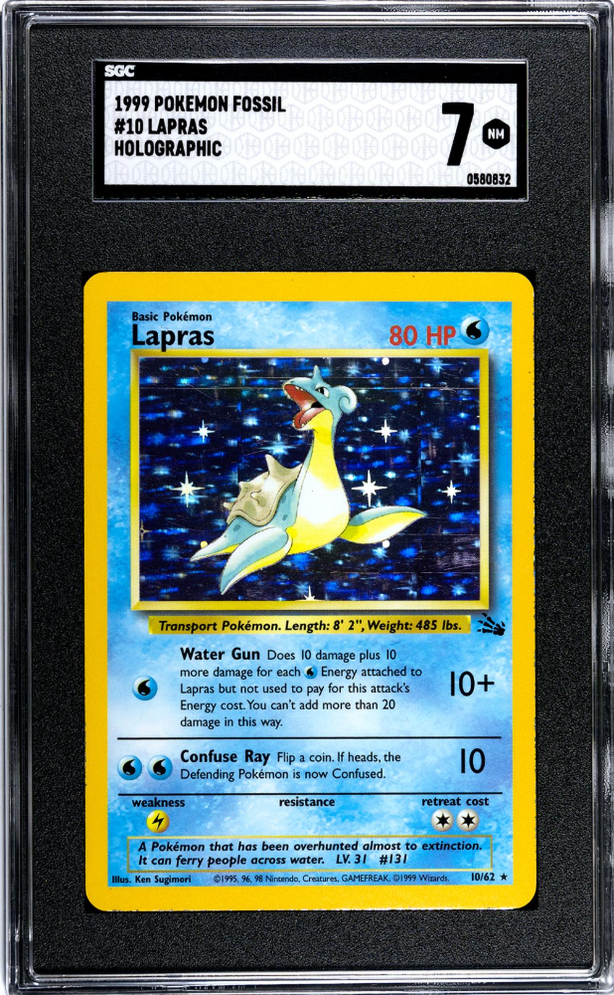 1999 Pokemon #10/62 Lapras Fossil SGC 7