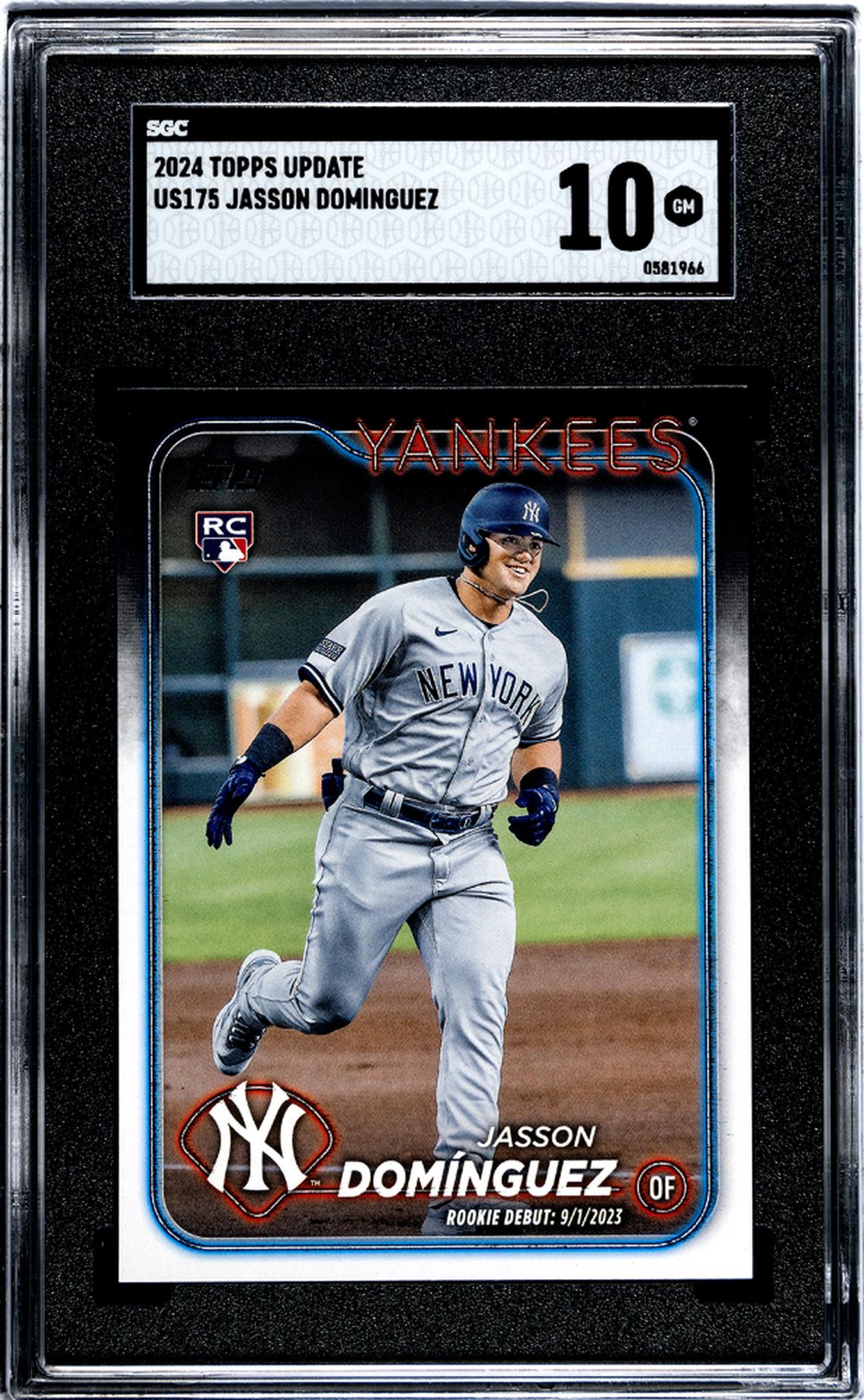 2024 Topps Update Jasson Dominguez #US175 RC Rookie Debut SGC 10