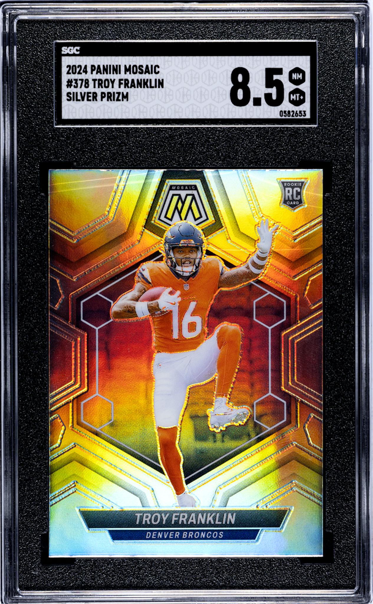 2024 Panini Mosaic Silver Troy Franklin #378 RC SGC 8.5