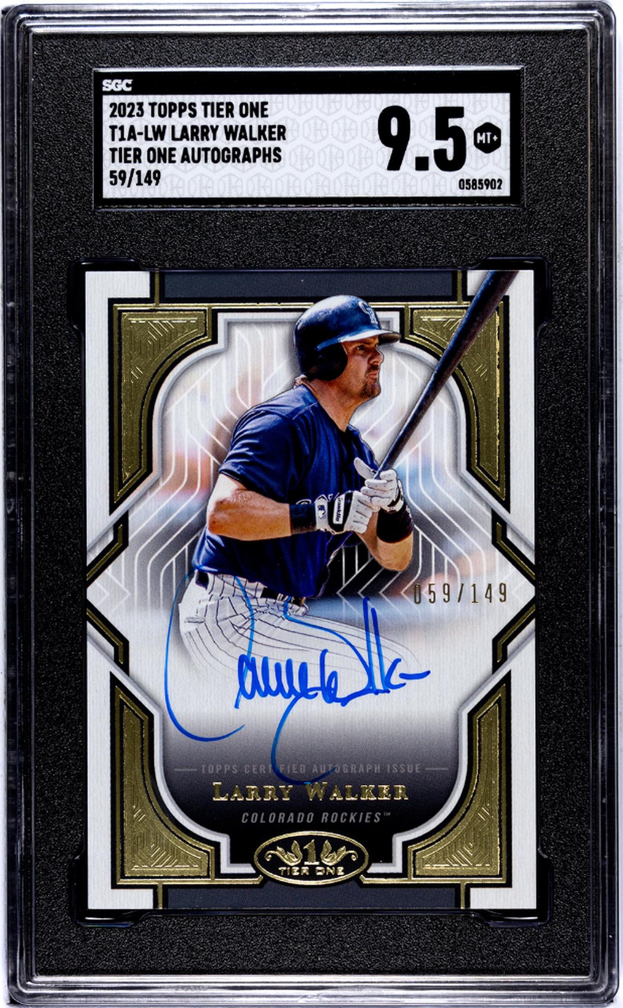2023 Topps Tier One Larry Walker #T1A-LW Auto /149 SGC 9.5