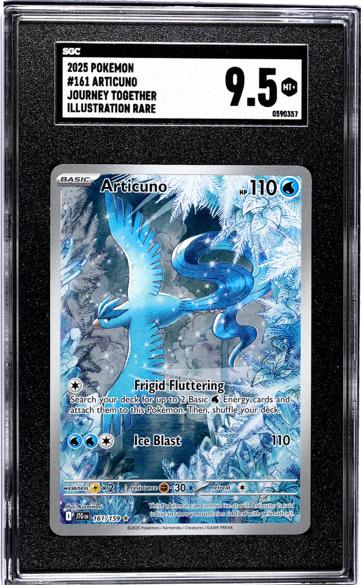 2025 Pokemon Journey Together #161 Articuno Illustration Rare SGC 9.5