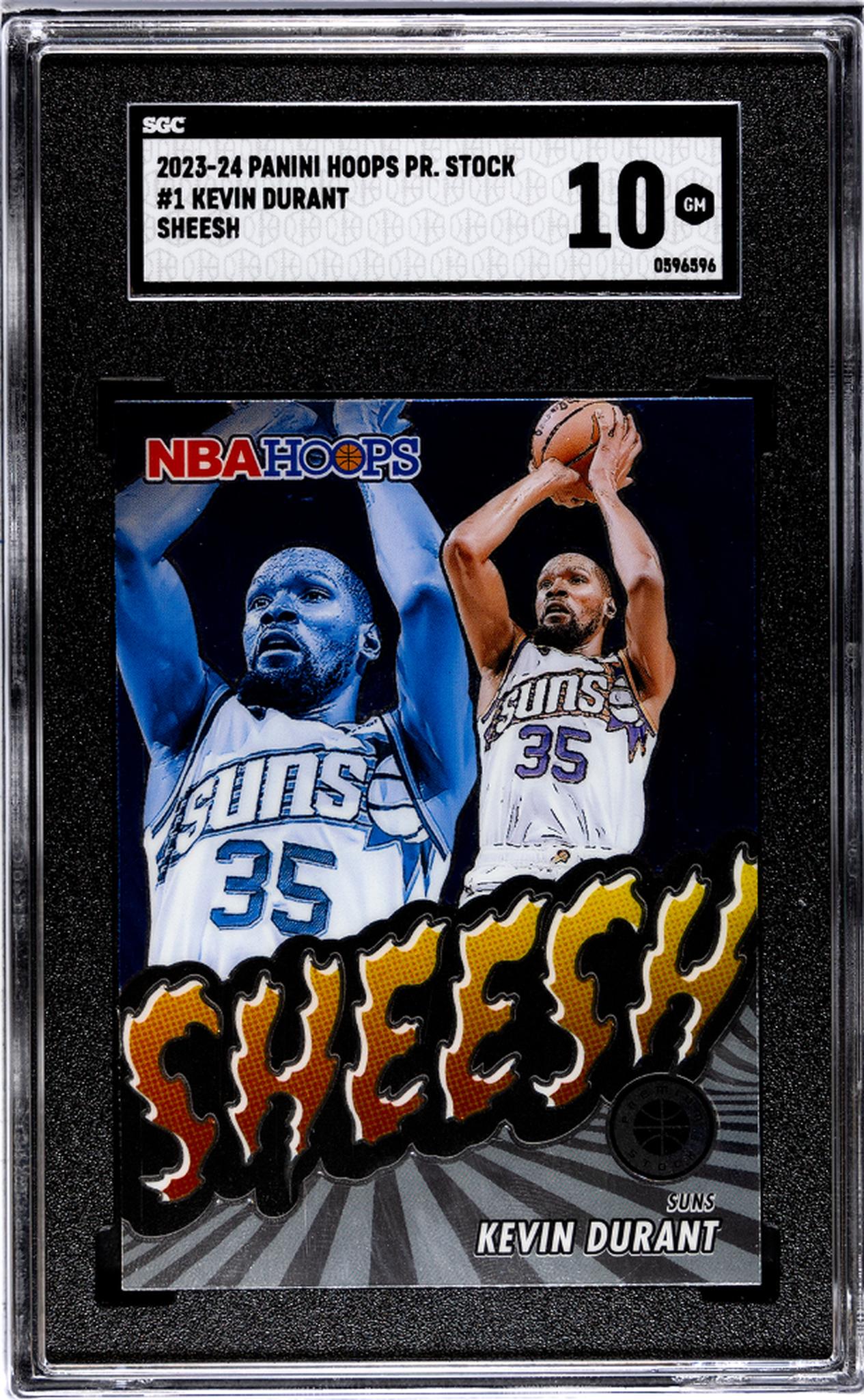 2023-24 Panini Hoops Premium Stock #1 Kevin Durant Sheesh SGC 10