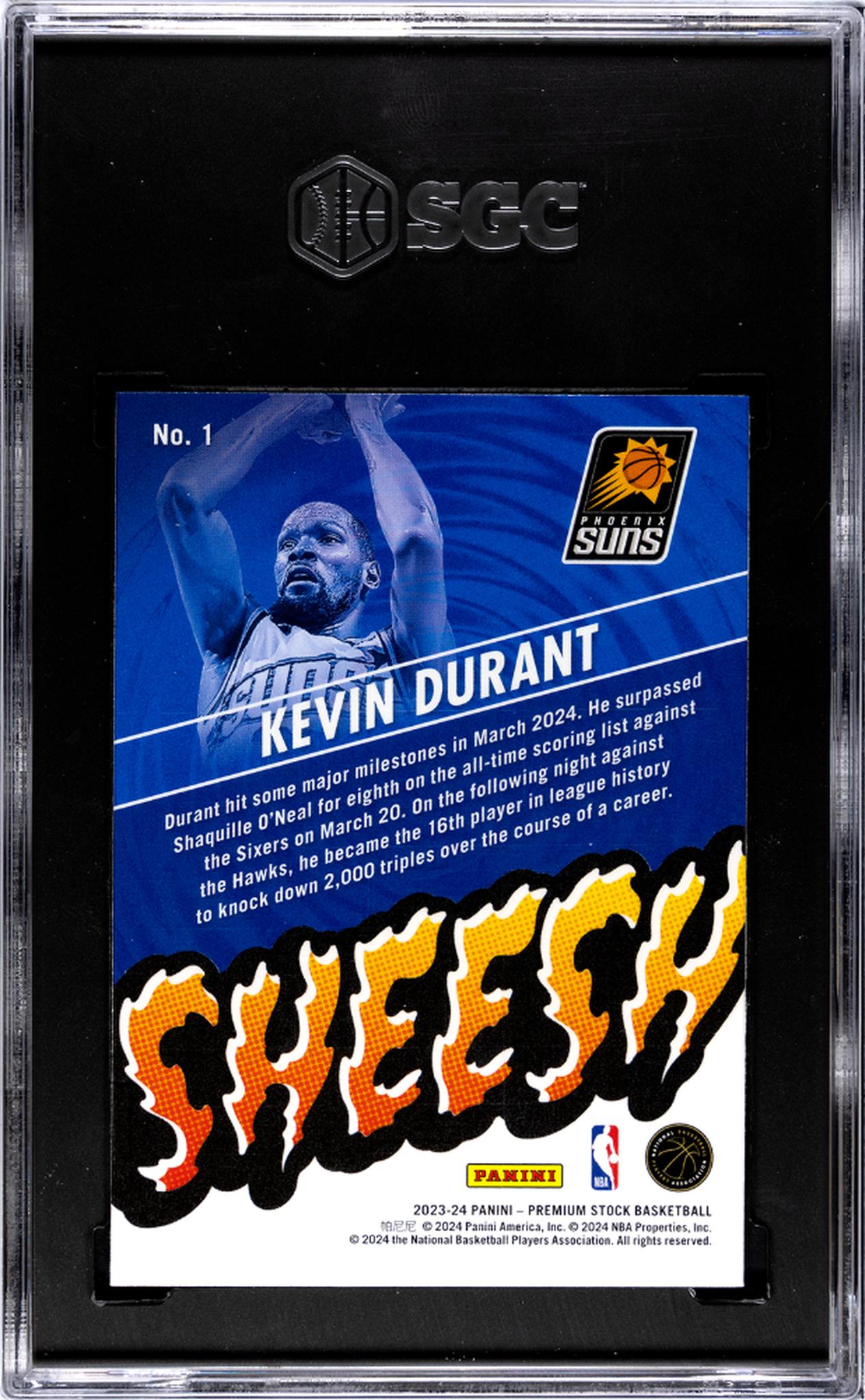 2023-24 Panini Hoops Premium Stock #1 Kevin Durant Sheesh SGC 10