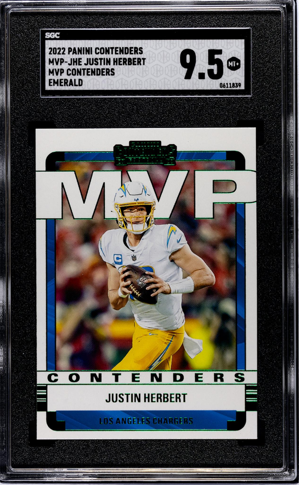 2022 Panini Contenders Emerald Justin Herbert #MVP-JHE SGC 9.5