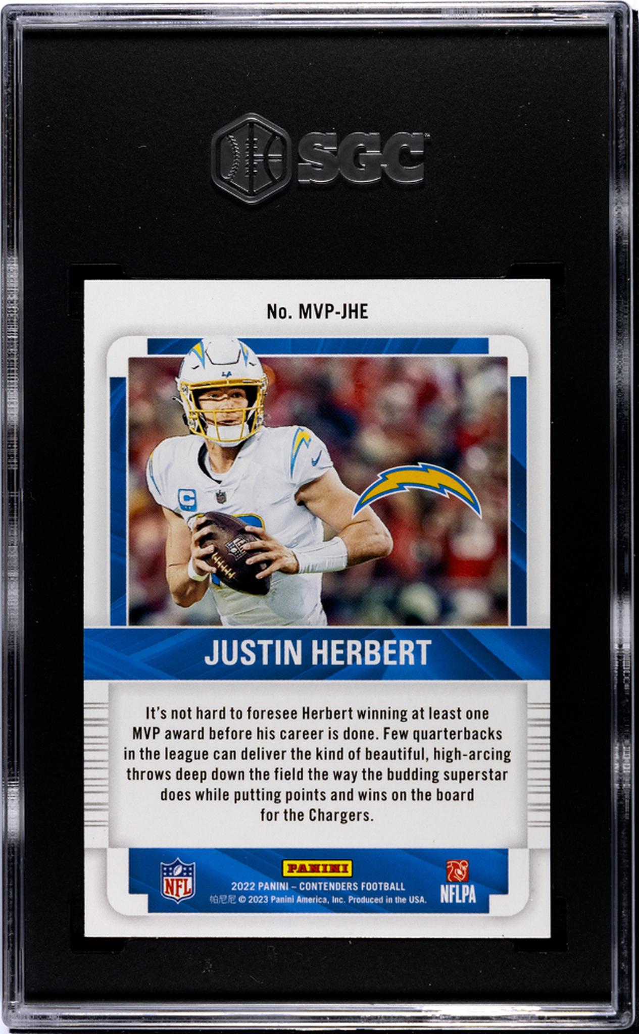 2022 Panini Contenders Emerald Justin Herbert #MVP-JHE SGC 9.5