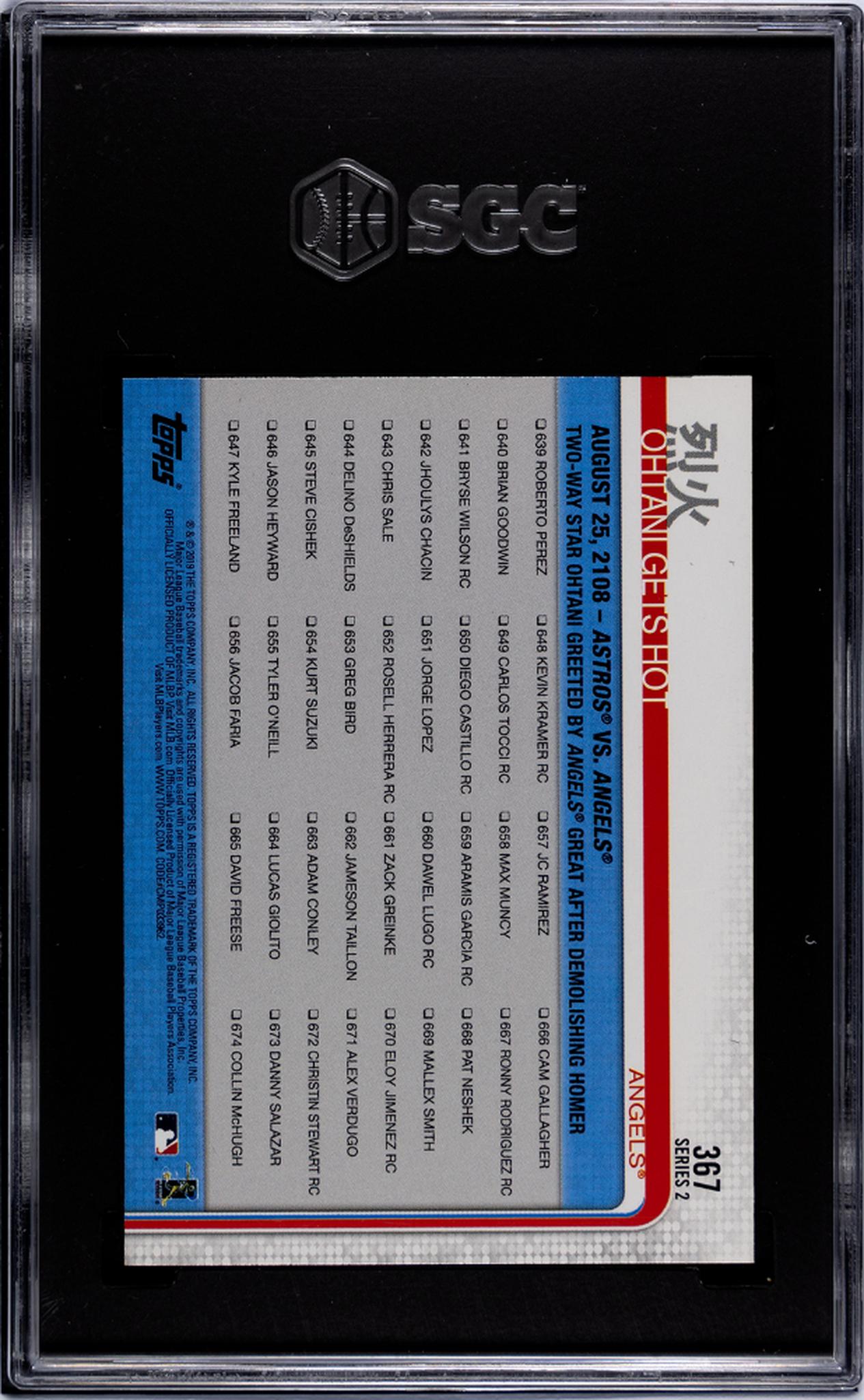 2019 Topps Ohtani Gets Hot #367 SGC 9.5