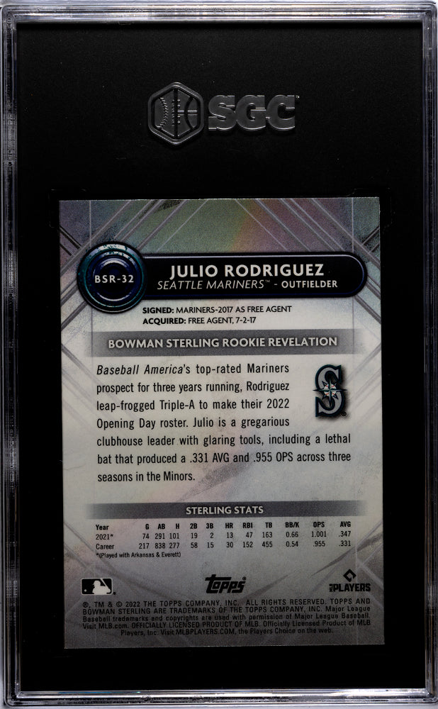 2022 Bowman Sterling #BSR-32 Julio Rodriguez Rookie SGC 10