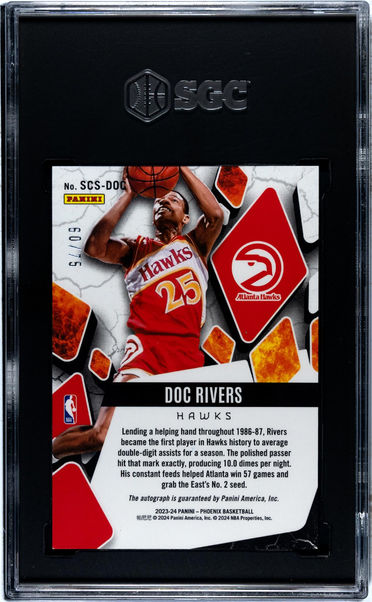 2023 Phoenix #SCS-DOC Rivers Scorched Signatures /75 SGC 9