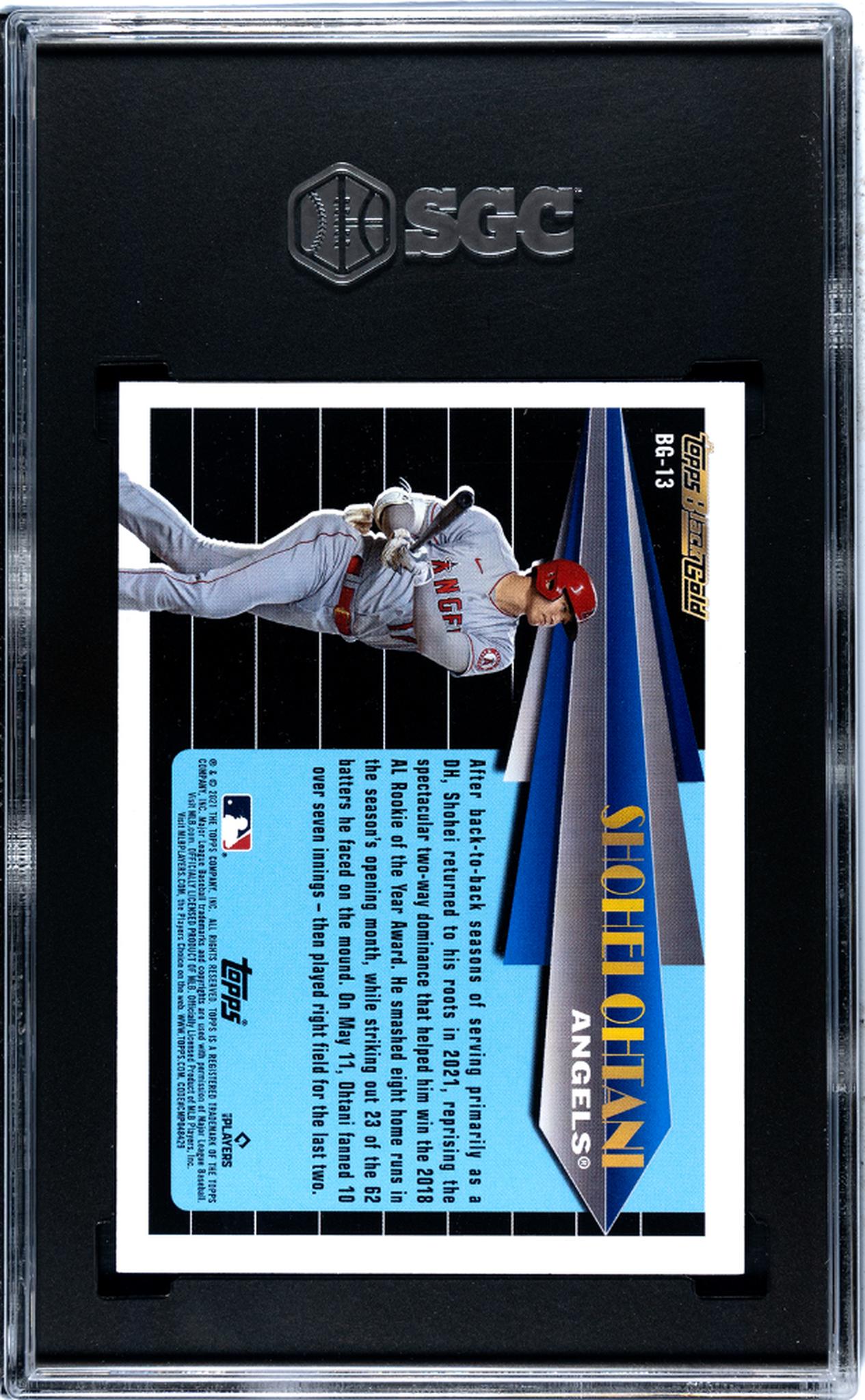 2021 Topps Update #BG-13 Shohei Ohtani Black Gold SGC 9.5
