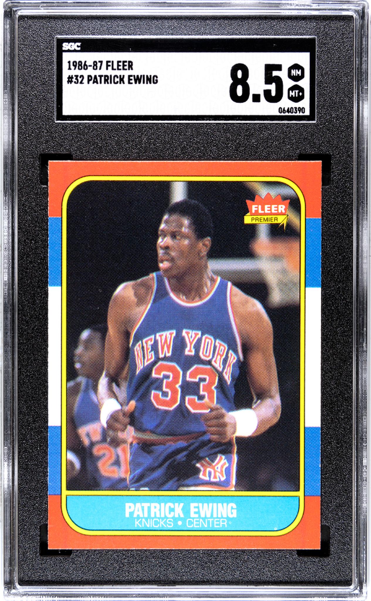 1986-87 Fleer Basketball Patrick Ewing #32 RC SGC 8.5