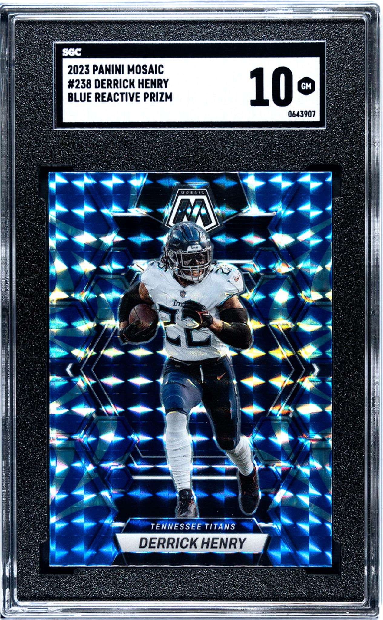 2023 Mosaic #238 Derrick Henry Blue Reactive Prizm SGC 10
