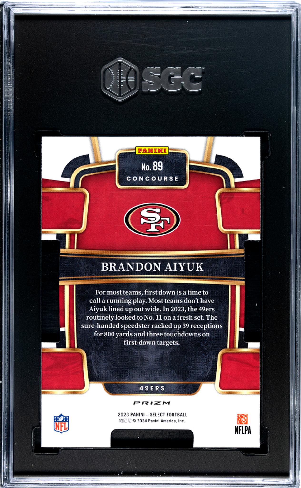 2023 Panini Select #89 Brandon Aiyuk Silver Die-Cut Prizm SGC 9