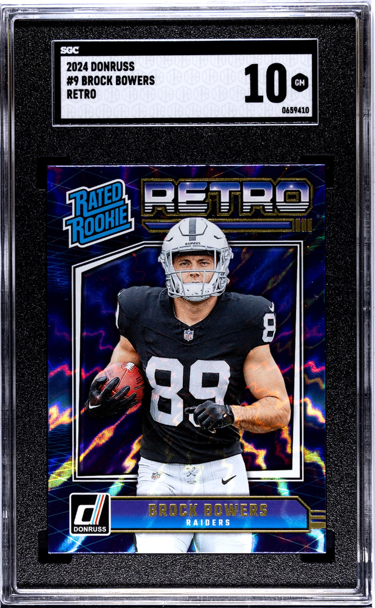 2024 Panini Donruss Retro Brock Bowers #9 RC SGC 10