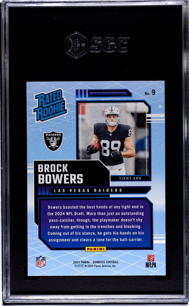 2024 Panini Donruss Retro Brock Bowers #9 RC SGC 10