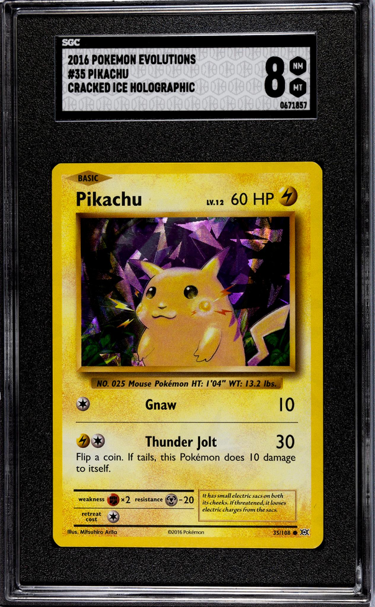 2016 Evolutions #35/108 Pikachu Cracked Ice Holographic SGC 8