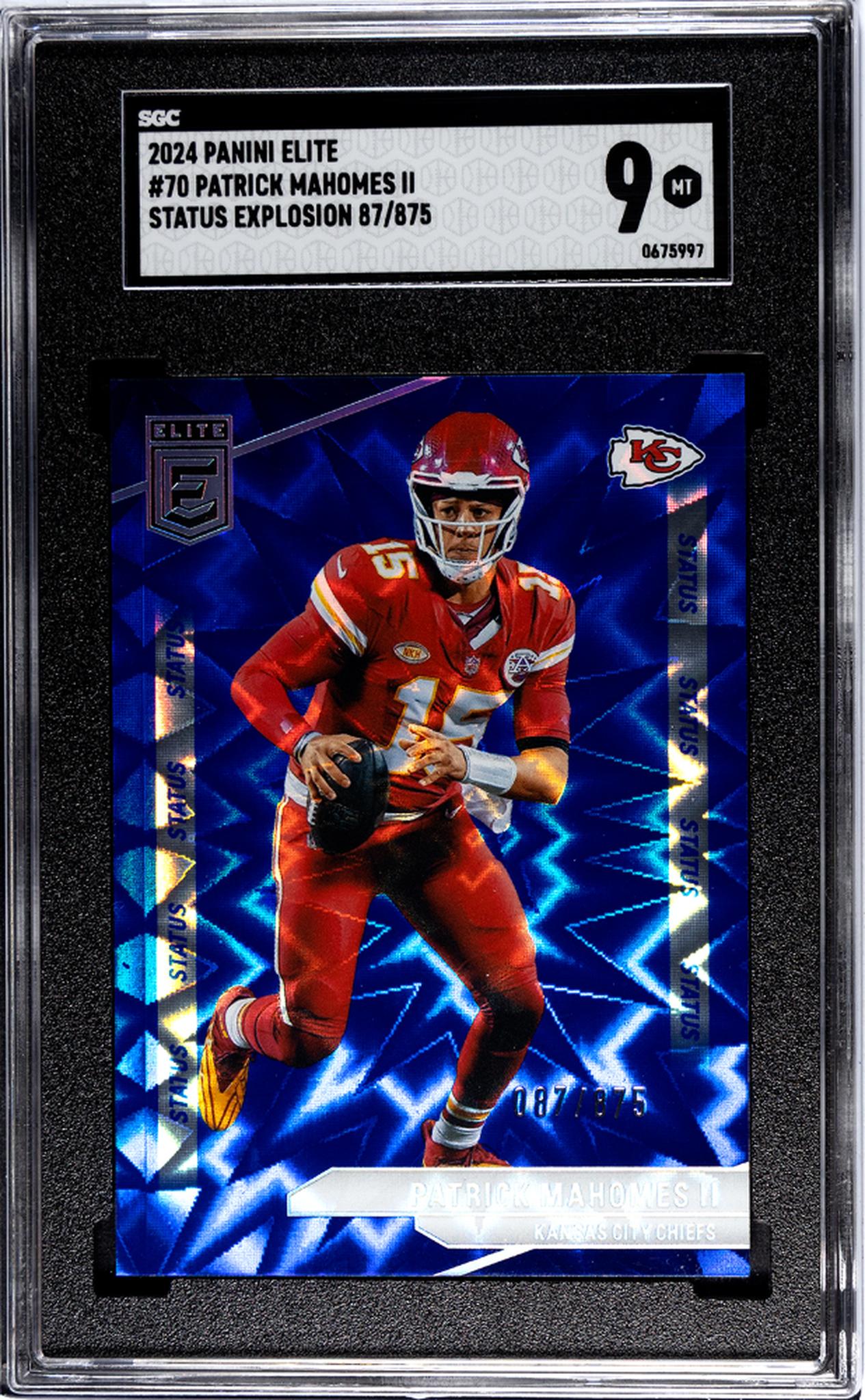 2024 Panini Elite Status Explosion Patrick Mahomes II #70 /875 SGC 9
