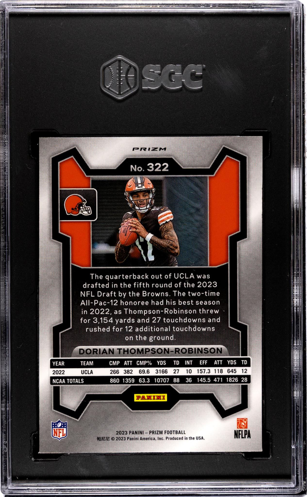 2023 Panini Prizm #322 Dorian Thompson-Robinson Silver Rookie SGC 9.5