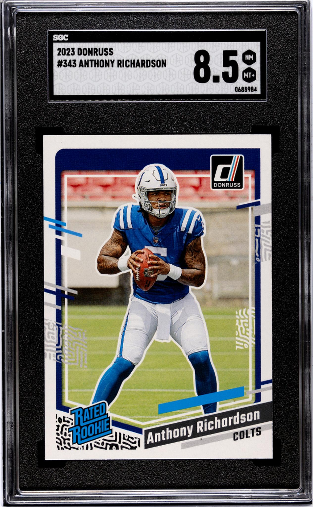 2023 Donruss #343 Anthony Richardson Rated Rookie SGC 8.5