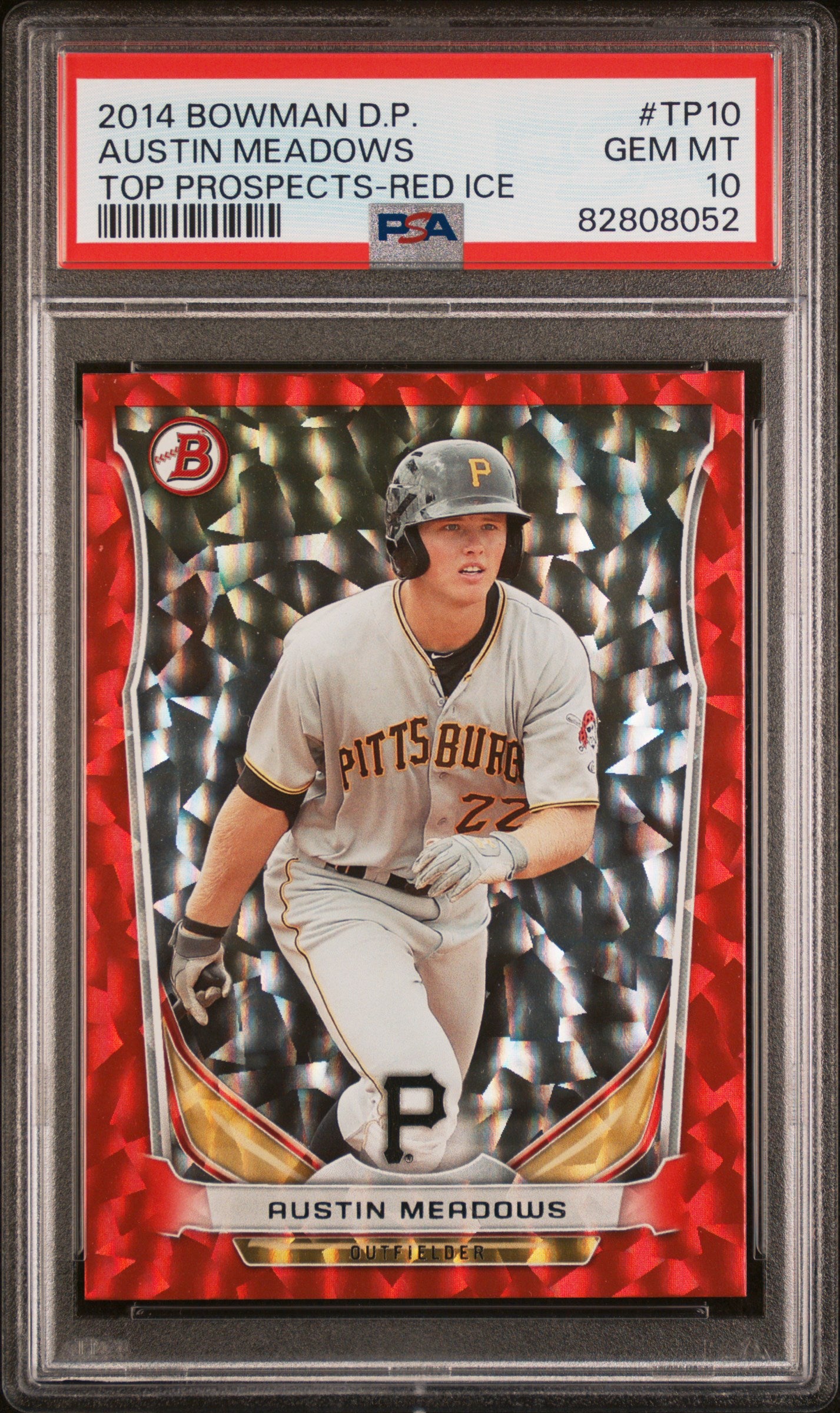 2014 Bowman Chrome Red Ice Austin Meadows #TP10 /150 PSA 10