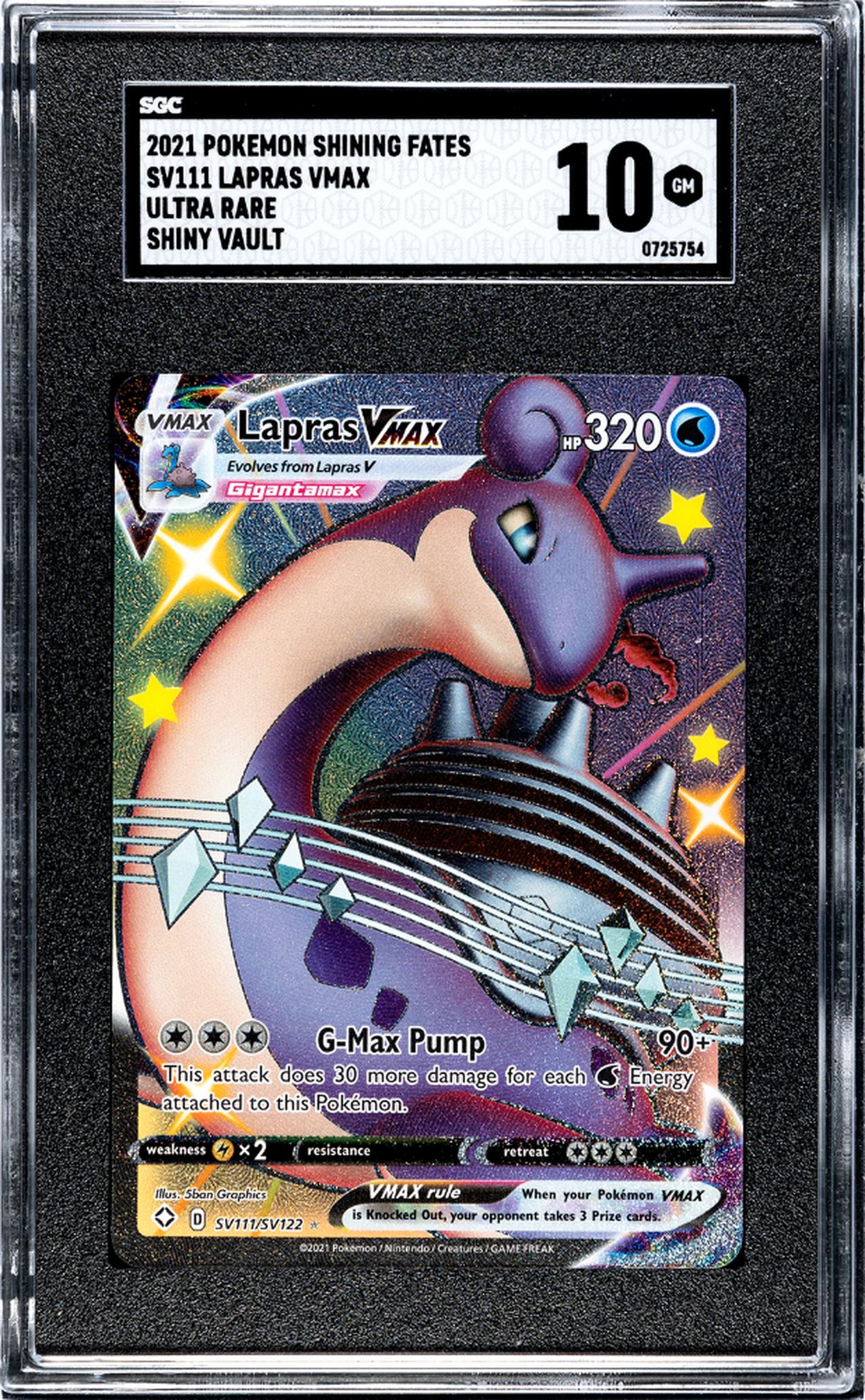 2021 Pokemon Shining Fates #SV111 Lapras Vmax Ultra Rare Shiny Vault SGC 10