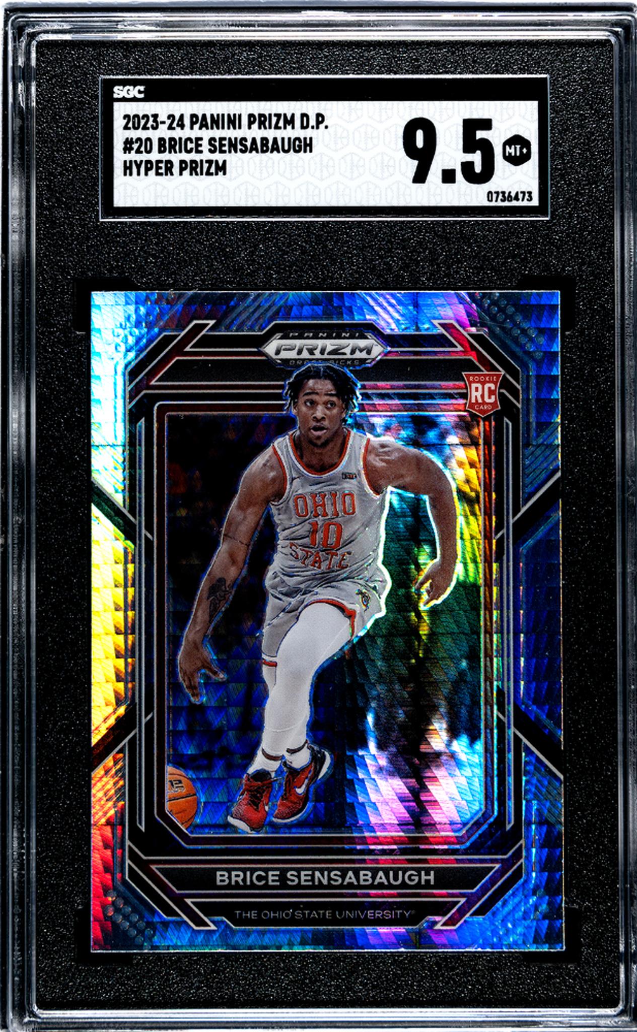 2023-24 Panini Prizm Draft Picks Hyper Prizm Brice Sensabaugh #20 RC SGC 9.5