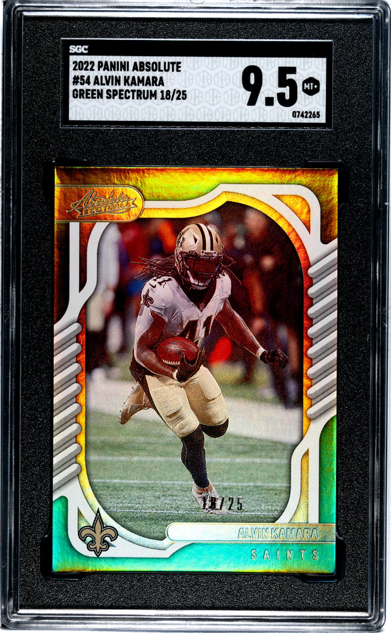 2022 Panini Absolute Alvin Kamara Green Spectrum #54 /25 SGC 9.5