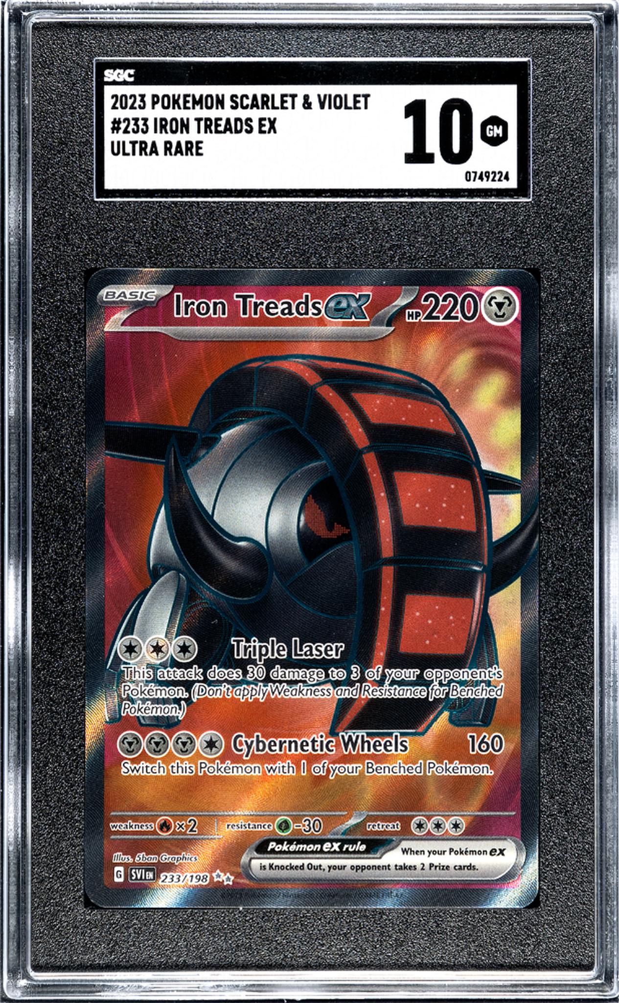 2023 Pokemon Scarlet & Violet Ultra Rare Iron Treads ex #233 SGC 10