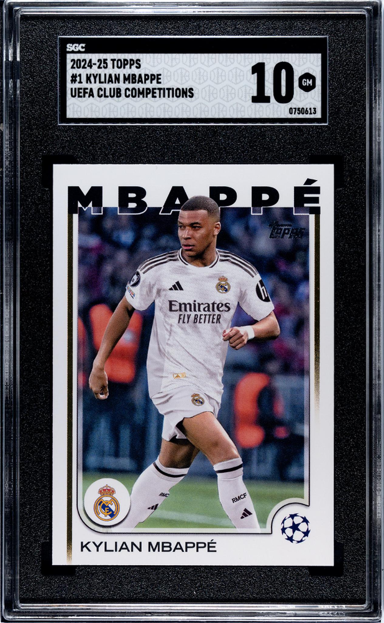 2024-25 Topps UEFA Club Competitions Kylian Mbappe #1 SGC 10