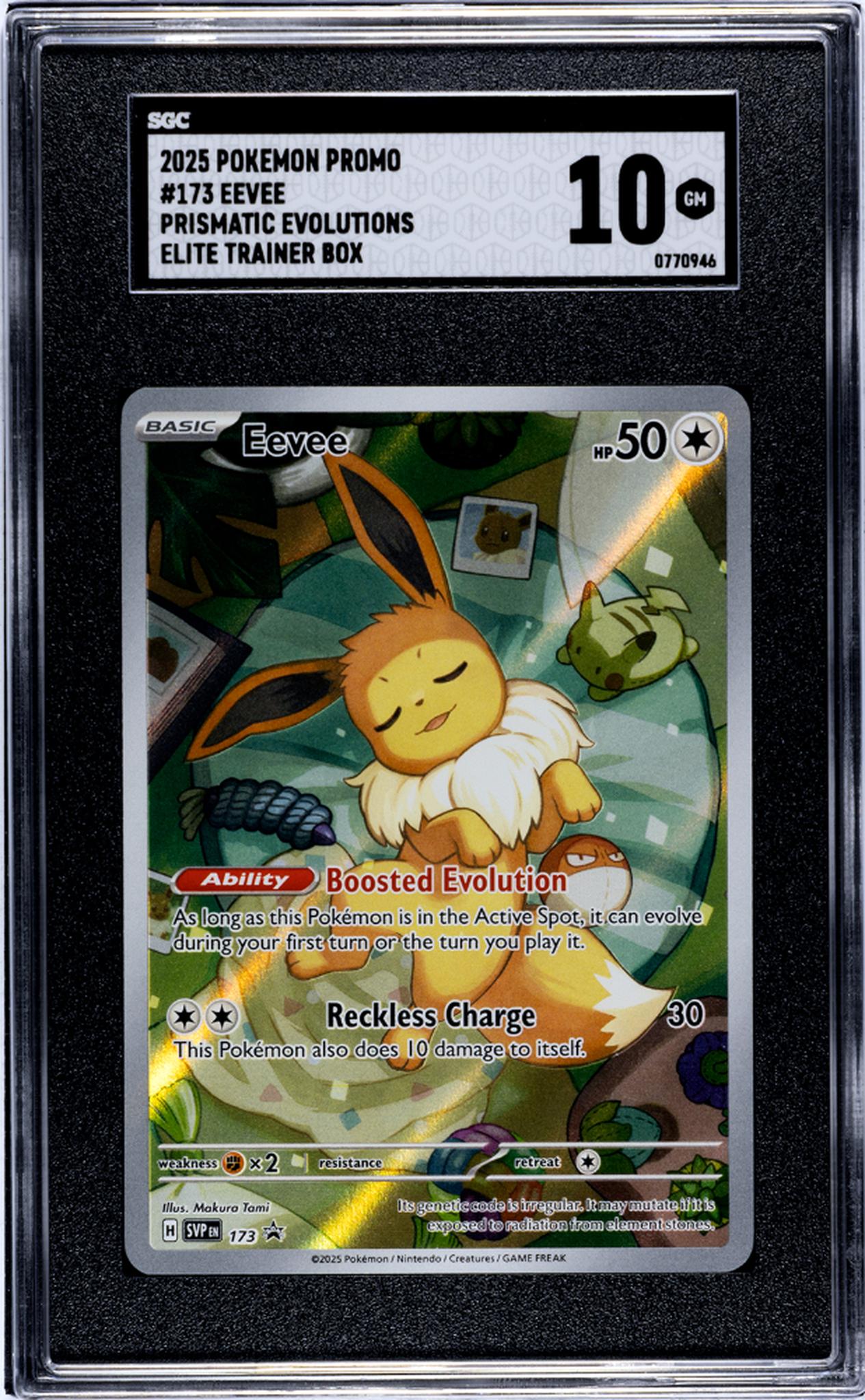 2025 Pokemon Promo #173 Eevee Prismatic Evolutions SGC 10