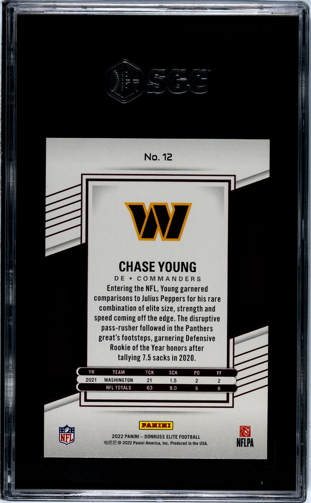 2022 Donruss Elite #12 Chase Young /25 SGC 9.5