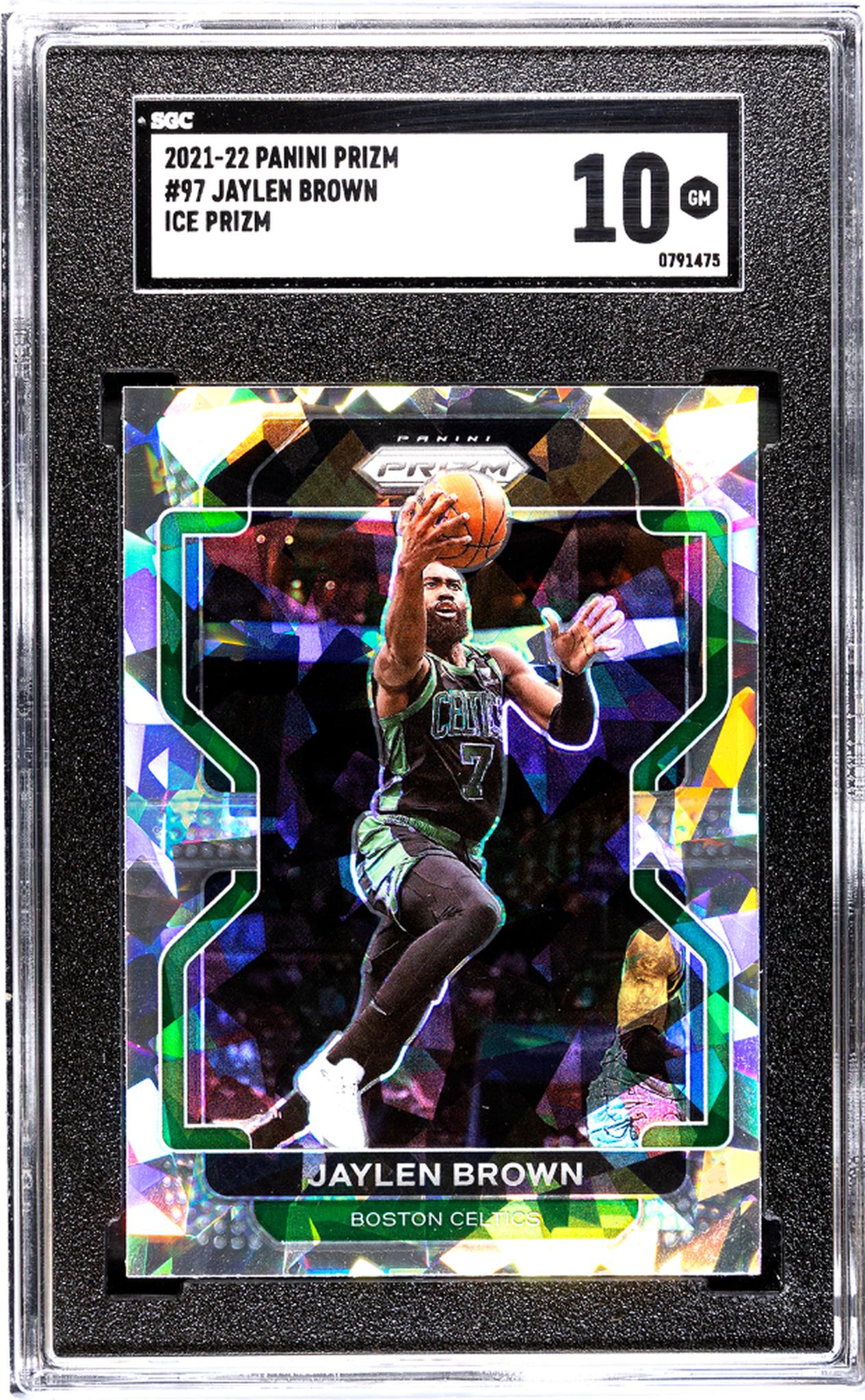 2021-22 Panini Prizm #97 Jaylen Brown Ice Prizm SGC 10