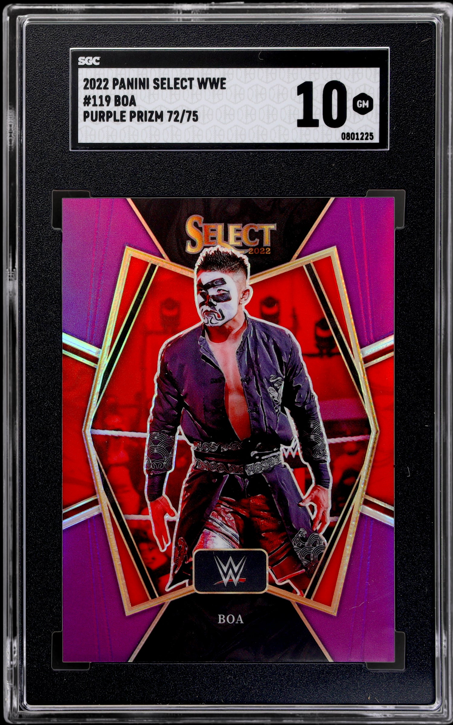 2022 Panini Select WWE Purple Prizm Boa #119 Premier Level /75 SGC 10