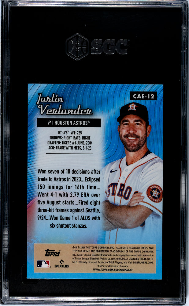 2024 Topps Chrome #CAE-12 Justin Verlander All Etch SGC 8