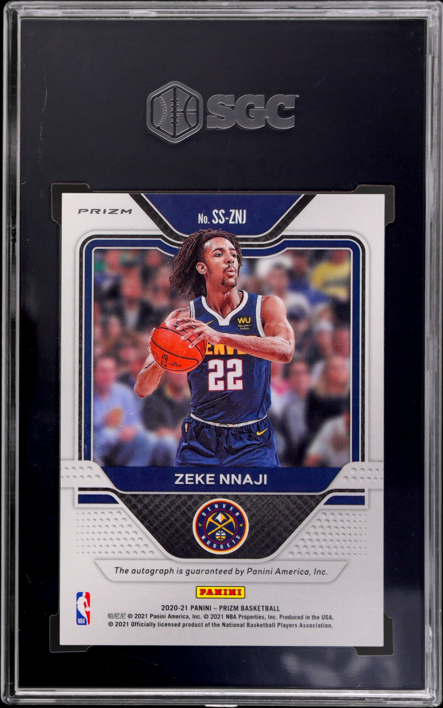 2020-21 Panini Prizm #SS-ZNJ Zeke Nnaji Sensational Sigs. Choice Prizm SGC 9.5