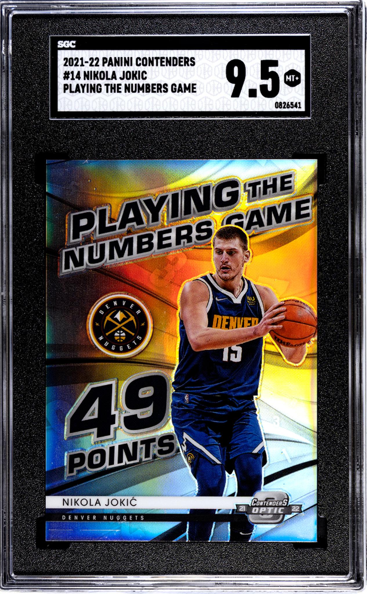 2021-22 Panini Contenders Optic #14 Nikola Jokic Playing The Numbers Game SGC 9.5