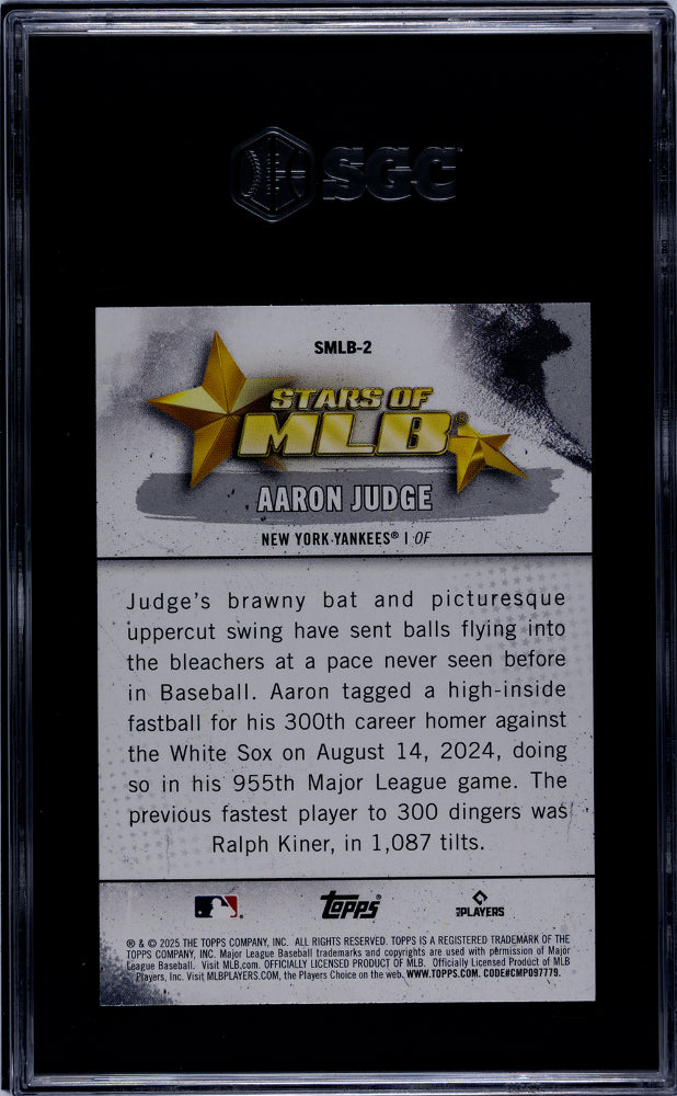2025 Topps #SMLB-2 Aaron Judge Stars of MLB SGC 9.5
