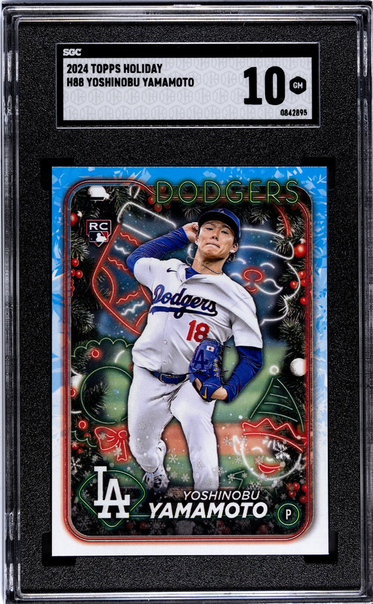 2024 Topps Holiday #H88 Yoshinobu Yamamoto SGC 10