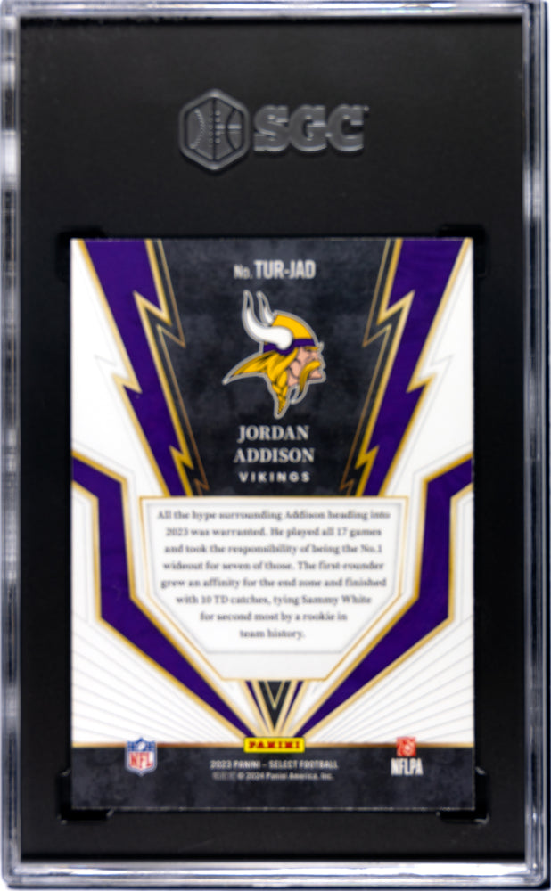 2023 Panini Select Turbocharged Jordan Addison #TUR-JAD RC SGC 9