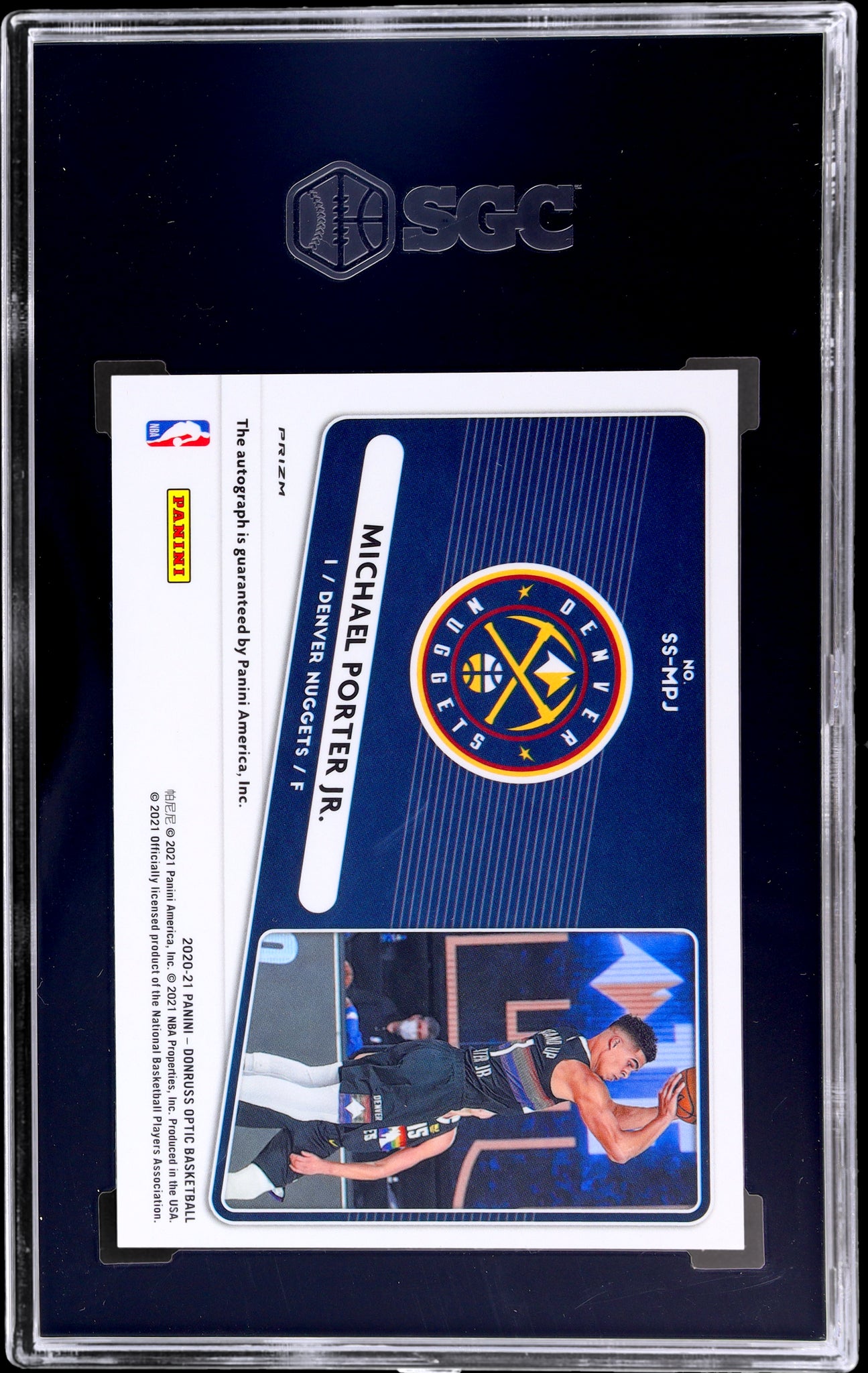 2020 Panini Donruss Optic Signature Series Choice Michael Porter Jr. #14 SGC 10