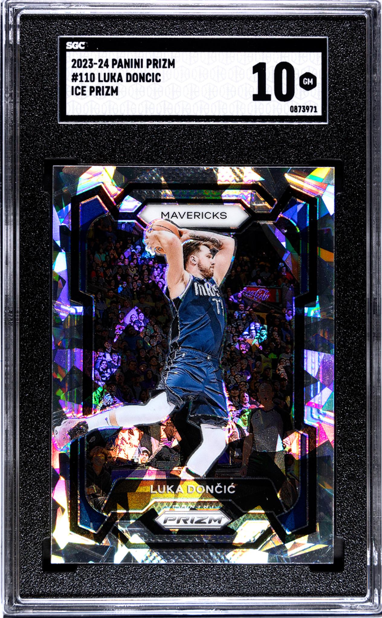 2023-24 Panini Prizm #110 Luka Doncic Ice Prizm SGC 10