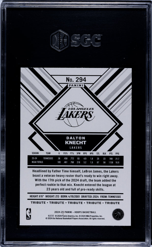 2024-25 Panini Hoops Dalton Knecht #294 RC SGC 8.5