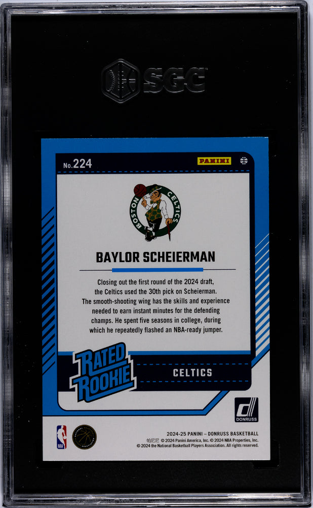 2024-25 Donruss Baylor Scheierman #224 RC SGC 9.5