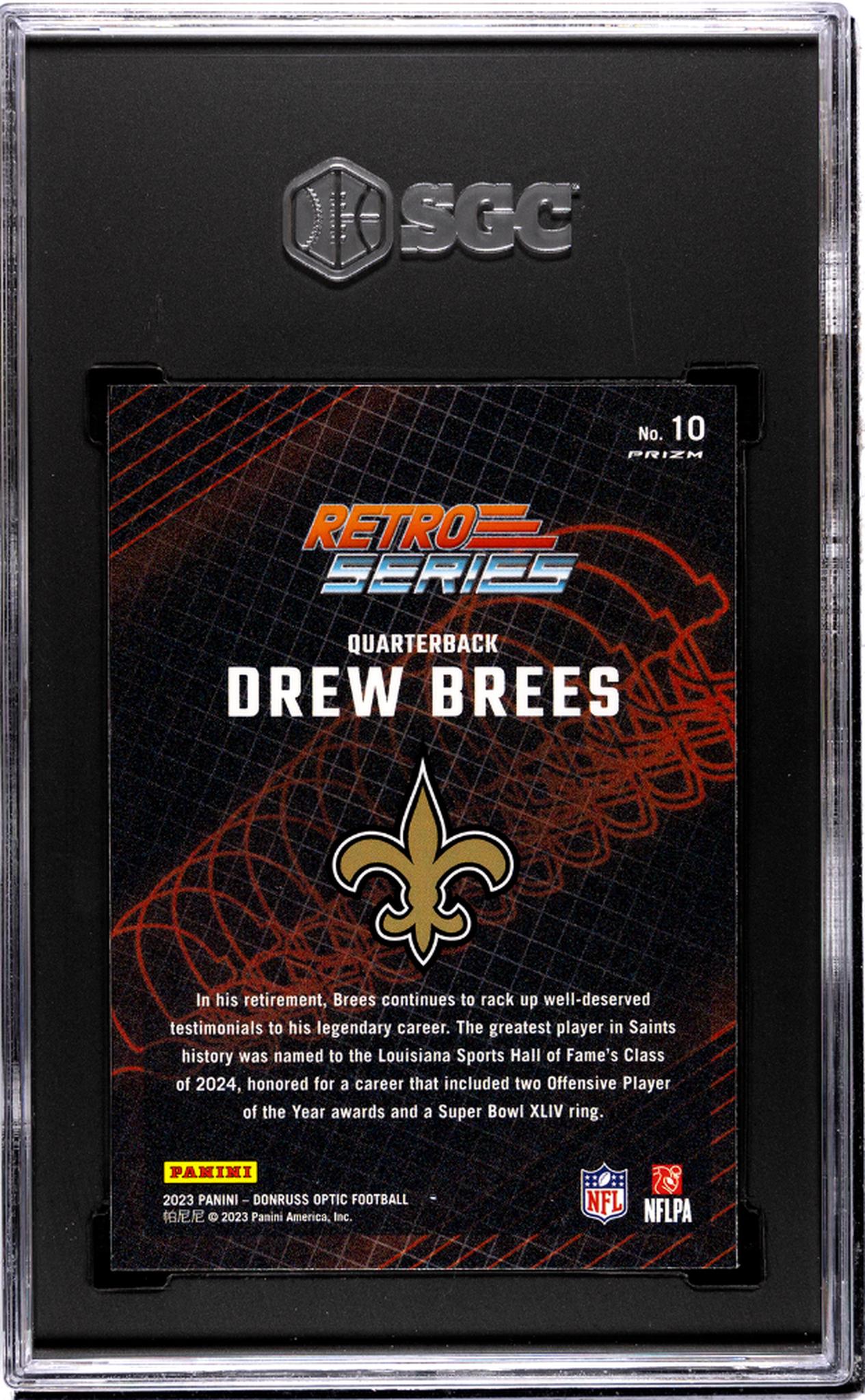 2023 Panini Donruss Optic #10 Drew Brees Prizm  SGC 9