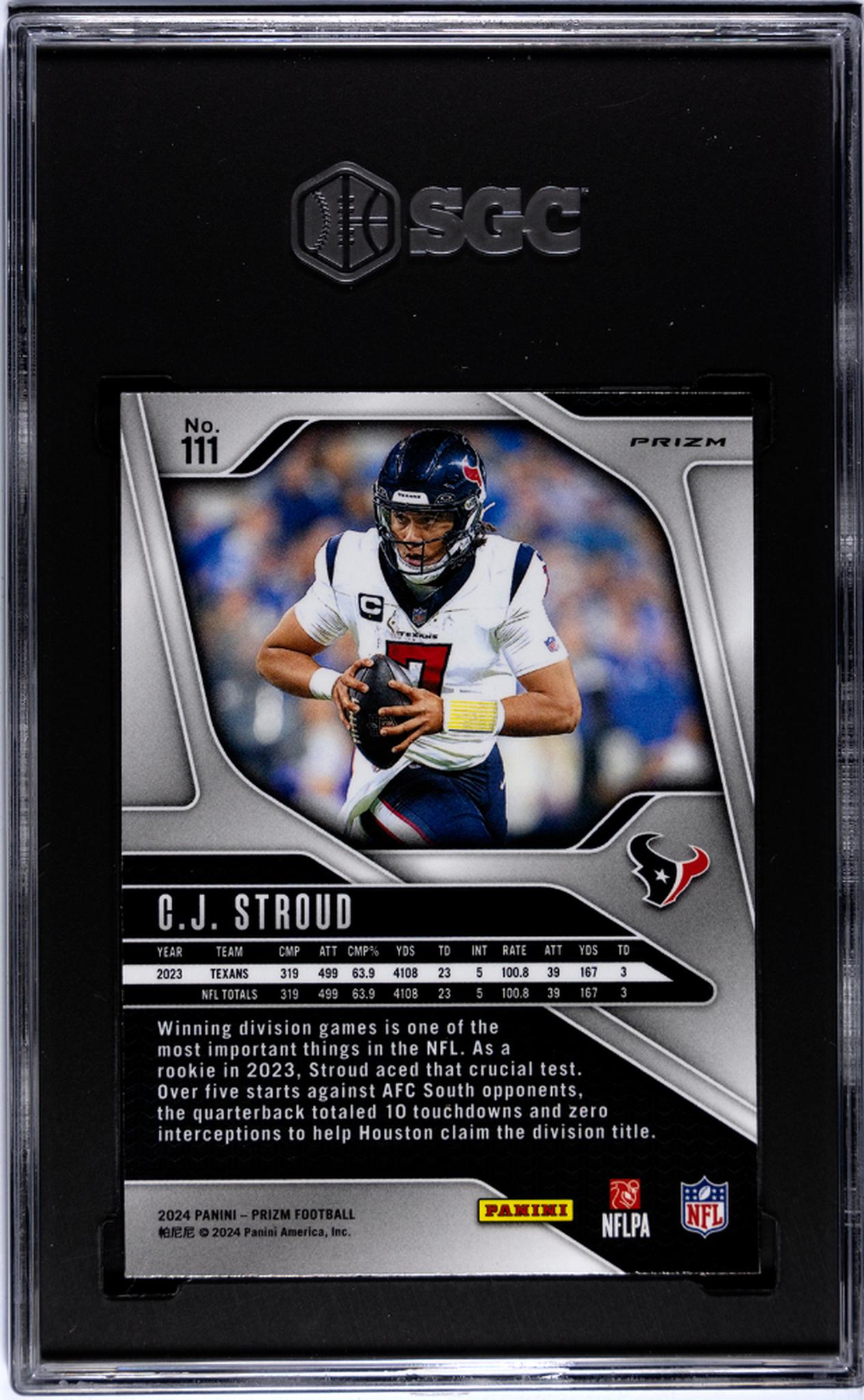 2024 Panini Prizm Lazer Prizm CJ Stroud #111 SGC 10