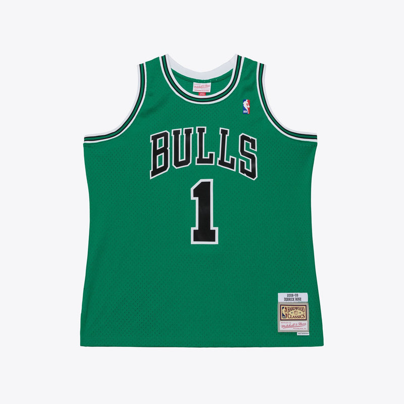 Mitchell & Ness Derrick Rose Green Chicago Bulls 2008/09 Hardwood Classics Swingman Player Jersey