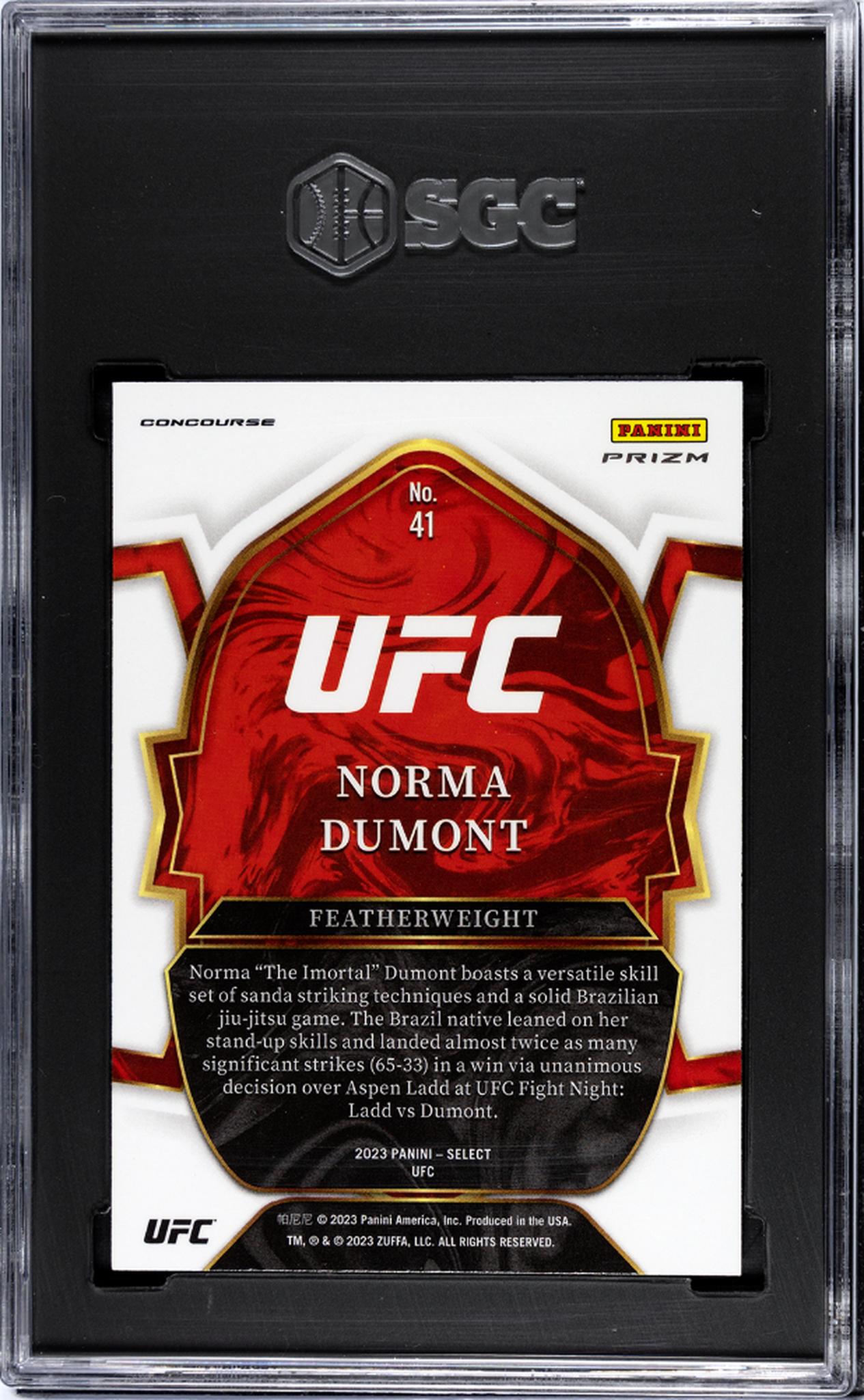 2023 Panini Select Silver Prizm Norma Dumont #41 RC SGC 9.5