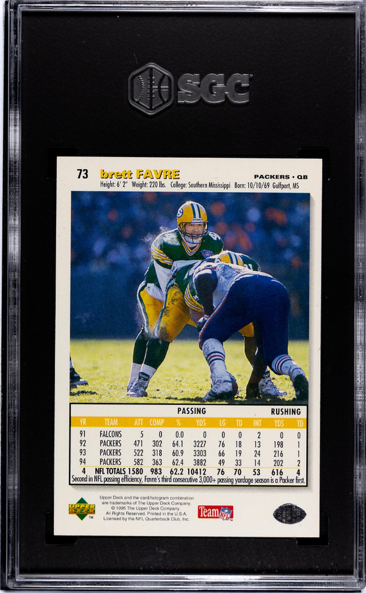 1995 Upper Deck Collectors Choice Brett Favre #73 SGC 8
