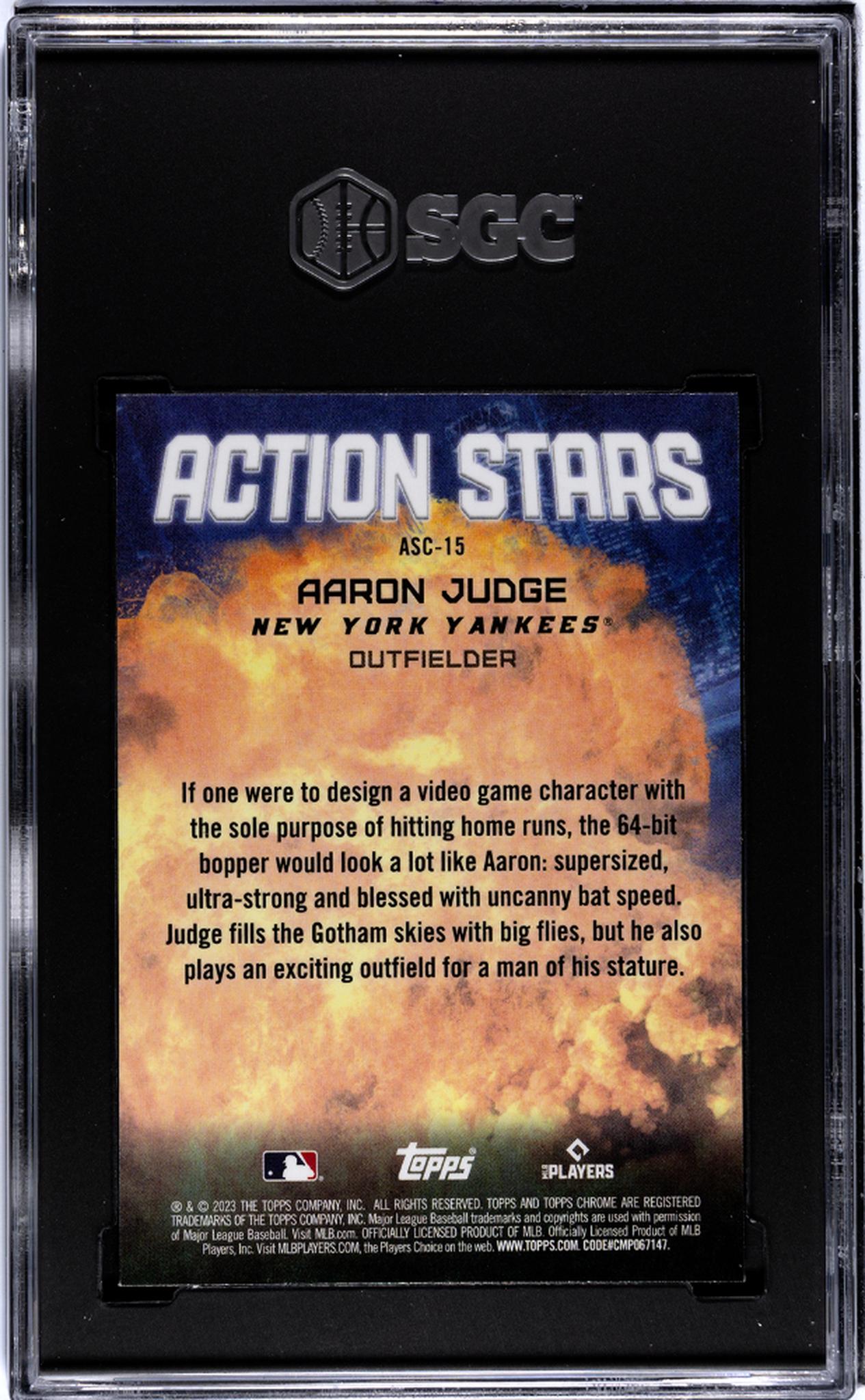 2023 Topps Chrome Update Action Stars Aaron Judge #ASC-15 SGC 10
